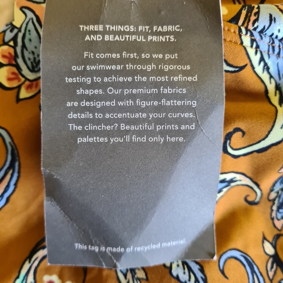 New Summer Garnet Hill Signature Swim Skirt in Brown Paisley Print Sz 10 - Picture 7 of 12